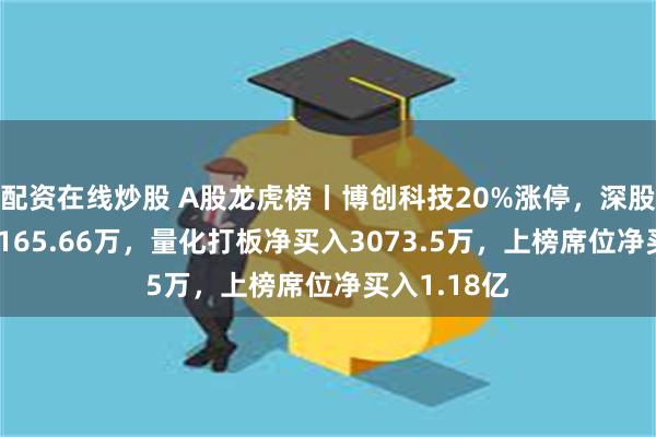 配资在线炒股 A股龙虎榜丨博创科技20%涨停，深股通净买入4165.66万，量化打板净买入3073.5万，上榜席位净买入1.18亿